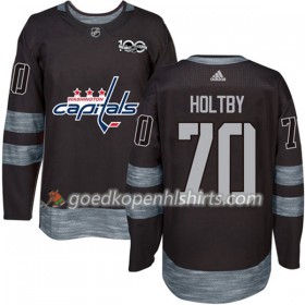 Washington Capitals Braden Holtby 70 1917-2017 100th Anniversary Adidas Zwart Authentic Shirt - Mannen